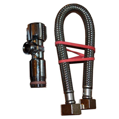 Villeroy & Boch Viclean wateraansluitset met hoekstopkraan 1/2x3 8 30cm chroom