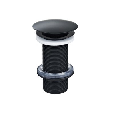 Royal plaza Merlot wastafelplug 1 1/4" niet afsluitbaar lange schacht zwart