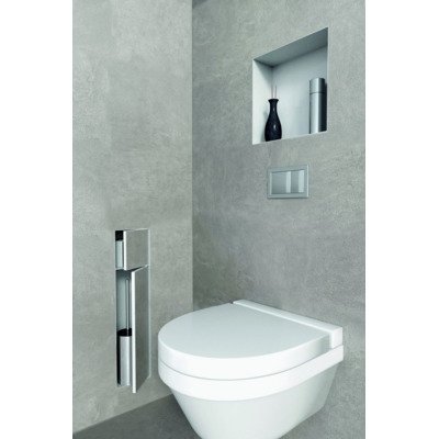 Looox Closed inbouw closetborstelrolhouder - 2 deuren - betegelbaar - wit