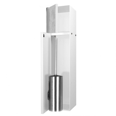 Looox Closed inbouw closetborstelrolhouder - 2 deuren - betegelbaar - wit