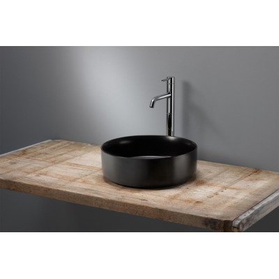 Royal Plaza Latona opzetwastafel 35,5x35,5x11,5cm zonder overloop mat zwart