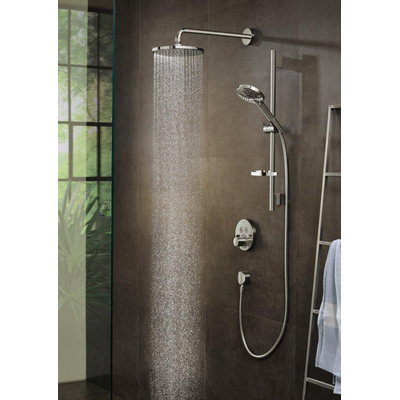 Hansgrohe Raindance Select S Unica`s Puro glijstangset met Raind. Select S 120 3jet PowderRain handdouche 65cm met Isiflex`B doucheslang 160cm en zeepschaal chroom