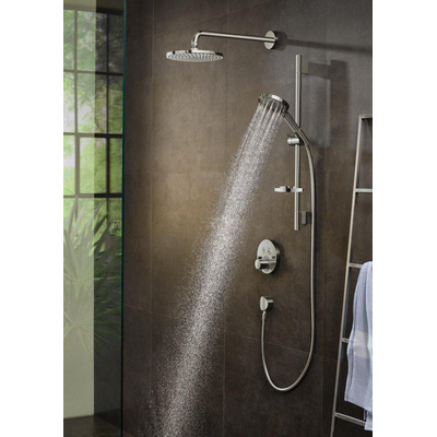 Hansgrohe Raindance Select S Unica`s Puro glijstangset met Raind. Select S 120 3jet PowderRain handdouche 65cm met Isiflex`B doucheslang 160cm en zeepschaal chroom