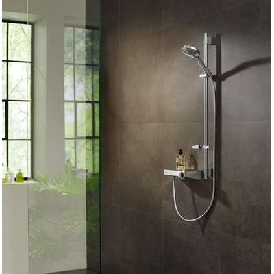 Hansgrohe Raindance Select S Unica`s Puro Glijstangset - 3jet - PowderRain handdouche 90cm - Isiflex doucheslang 160cm - zeepschaal - chroom