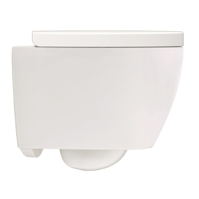 Royal plaza Atria wandcloset verkort 45cm spoelrandloos diepsp. met closetzitting met softclose en quickrelease wit SHOWROOMMODEL