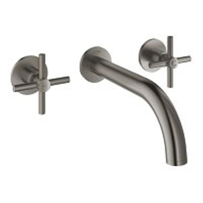 GROHE AtrioWastafelkraan Inbouw - uitloop 18cm - S-size - kruisgrepen - brushed hard graphite