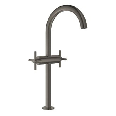 GROHE Atrio Wastafelkraan Opbouw - uitloop 18cm - XL-size - draaibaar - kruisgrepen - brushed hard graphite