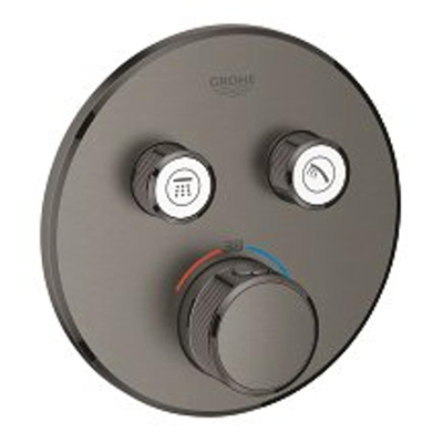 Grohe SmartControl Inbouwthermostaat - 3 knoppen - rond - geborsteld hard graphite