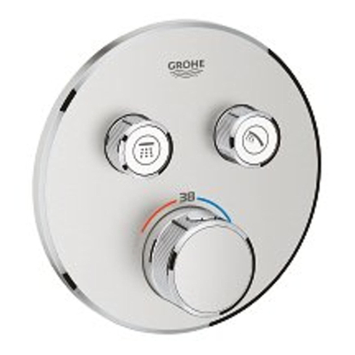 Grohe SmartControl Inbouwthermostaat - 3 knoppen - rond - supersteel