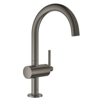 GROHE Atrio Wastafelkraan Opbouw - uitloop 16.6cm - L-size - push open - brushed hard graphite