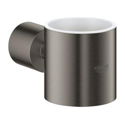 GROHE Atrio Bekerhouder - 5.6x10.2x3.5cm - zonder glas - brushed hard graphite