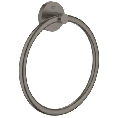 GROHE Essentials Handdoekring - 18cm - rond - brushed hard graphite