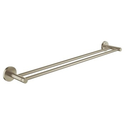 GROHE Essentials Handdoekhouder - 60cm - dubbel - geborsteld nikkel