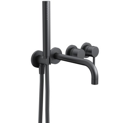 Royal plaza Seto afdekset inbouw badkraan met uitloop mat zwart TWEEDEKANS