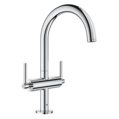 GROHE Atrio Wastafelkraan Opbouw - uitloop 16.6cm - L-size - push open - draaibaar - chroom