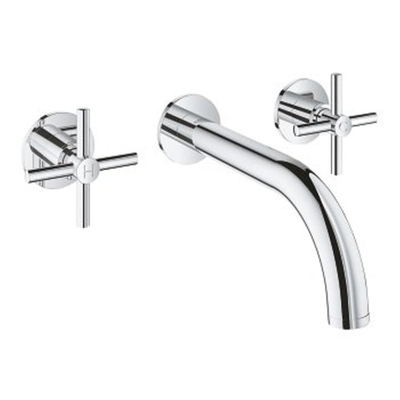 GROHE Atrio Wastafelkraan Inbouw - uitloop 18cm - S-size - kruisgrepen - chroom