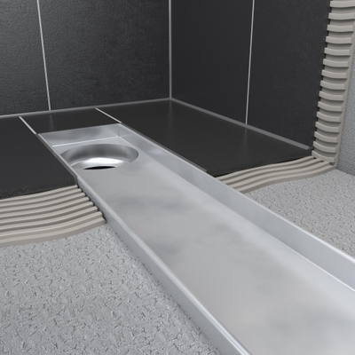 Easy drain Multi inbouwdeel drain 120cm zij-uitloop zonder rooster rvs