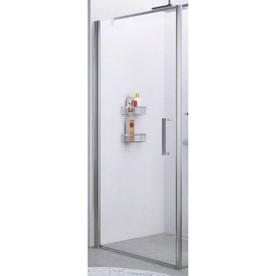 Novellini Giada draaideur G 90/93x195cm links mat chroom profiel en helder glas