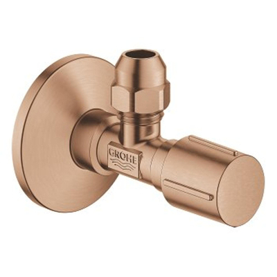 GROHE hoekstopkraan knel met teflon dichtingsring 1/2x3/8 m. metalen greep brushed warm sunset