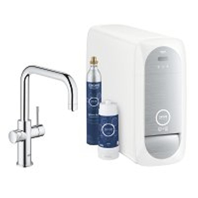 GROHE blue home Keukenkraan - u uitloop - met WiFi - bluetooth - Chilled & Sparkling - chroom