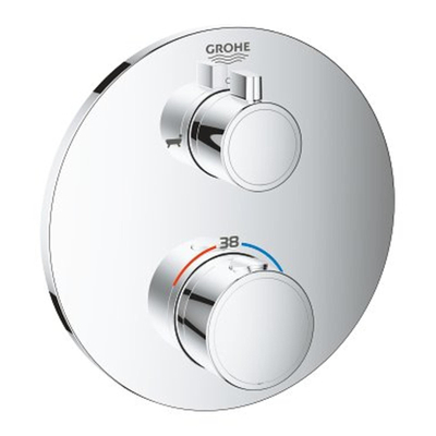 GROHE Grohtherm afdekset thermostaat met stop/omstelkraan chroom