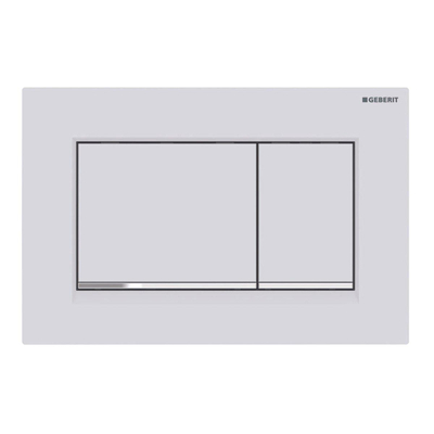 Geberit Sigma20 bedieningsplaat - 2-toets spoeling - rechthoekige knoppen - matwit/easy-to-clean