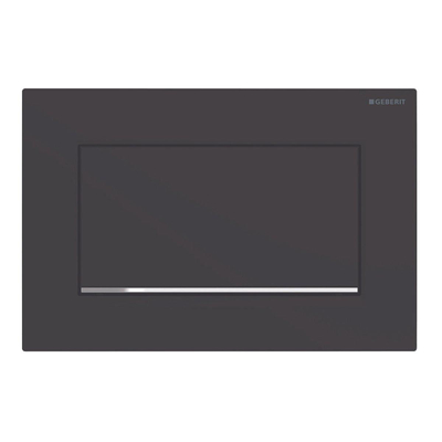 Geberit Sigma10 bedieningsplaat - 2-toets spoeling - rechthoekige knoppen - matzwart/gl.chr/matzw