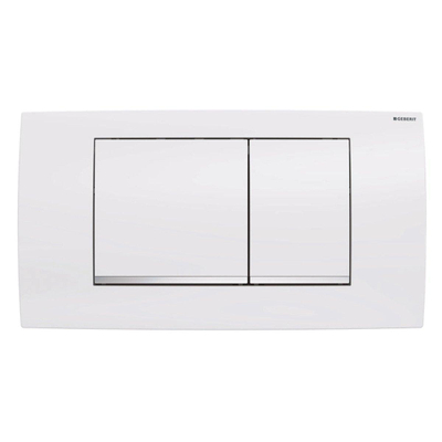 Geberit Twinline bedieningplaat, 2-toets spoeling frontbediening voor toilet 34x18.5cm wit licht beschadigd OUTLETSTORE