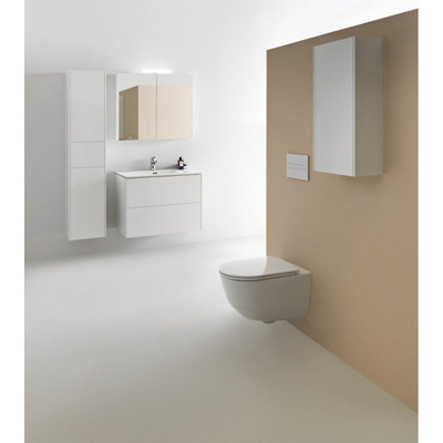 Laufen Pro S + Base Pack wastafel 80x61x50cm met kraangat met overloop incl. meubel met 2 laden keramiek/hout mat wit mat