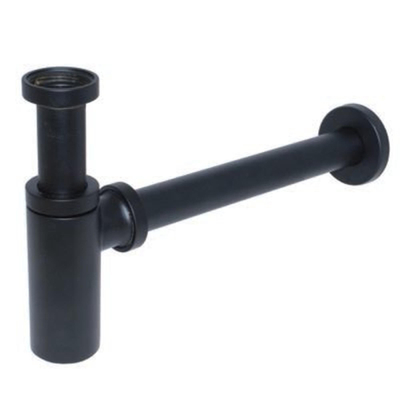 De beer designsifon 5/4"x32mm met muurbuis mat zwart