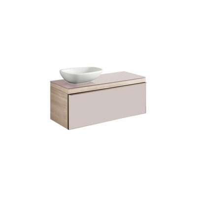 Geberit Citterio onderbouwkast met glasplaat 118.4x54.3x50.4cm met 1 lade beige/taupe