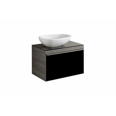 Geberit Citterio onderbouwkast met glasplaat 73.4x54.3x50.4cm met 1 lade grijs/zwart