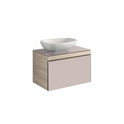 Geberit Citterio onderbouwkast met glasplaat 73.4x54.3x50.4cm met 1 lade beige/taupe