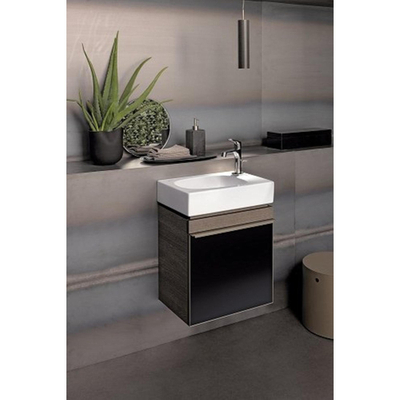 Geberit Citterio fontein met kraangat rechts zonder overloop 45x30cm met keramische afvoerkap met KeraTect wit