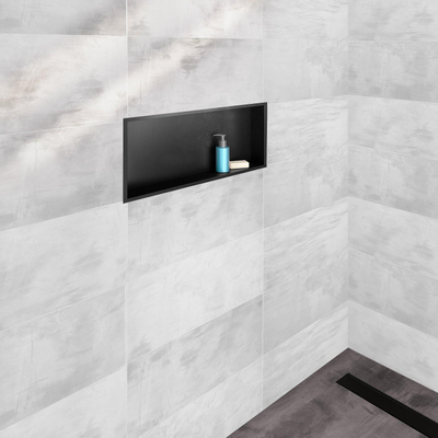 Royal plaza Algunos inbouwnis 30x60x7cm met flens mat zwart
