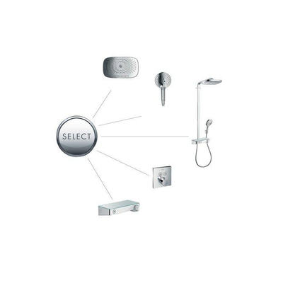 Hansgrohe ShowerSelect afbouwdeel v. inbouwkraan thermostatisch v. 2 douchefuncties m. start/stop-kraan mat zwart