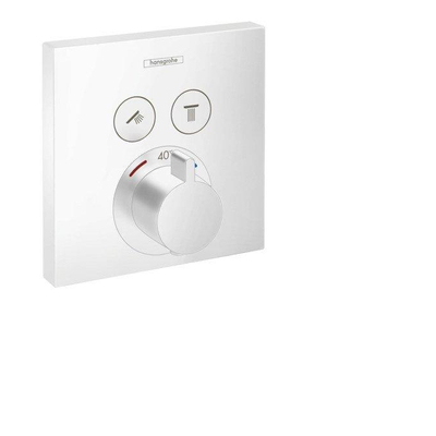 Hansgrohe ShowerSelect afbouwdeel v. inbouwkraan thermostatisch v. 2 douchefuncties m. start/stop-kraan mat wit