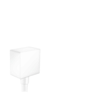 Hansgrohe Fixfit Square muuraansluitbocht m. terugslagklep mat wit
