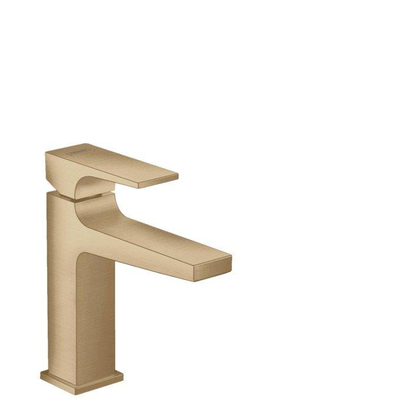 Hansgrohe Metropol wastafelkraan 110 met push open waste met voorsprong vaste uitloop 13.5cm brushed bronze