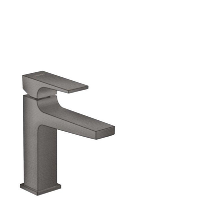 Hansgrohe Metropol wastafelkraan 110 met push open waste met voorsprong vaste uitloop 13.5cm brushed black chroom