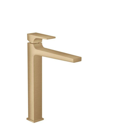 Hansgrohe Metropol 1-gats wastafelkraan 260 met push open waste met voorsprong vaste uitloop 20.4cm brushed bronze