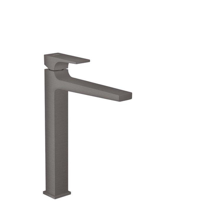 Hansgrohe Metropol 1-gats wastafelkraan 260 met push open waste met voorsprong vaste uitloop 20.4cm brushed black chroom