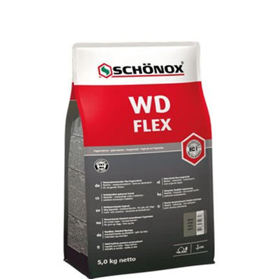 Schonox Wd flex waterafstotende flex cementvoeg 5kgdonkergrijs