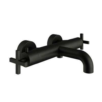 Royal Plaza Rosa badthermostaat met kruisgreep charcoal handdouche set