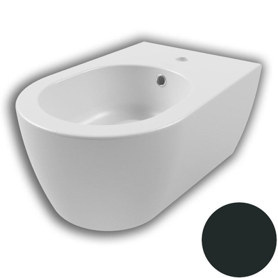 Royal plaza Novia wandbidet met overloop 1 kraangat mat zwart