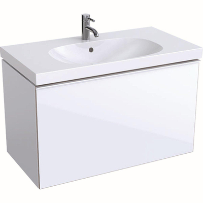 GeberitAcantowastafelonderbouwkast m. 1 lade89x53.5x47.5cmm. greep m. sifonwit