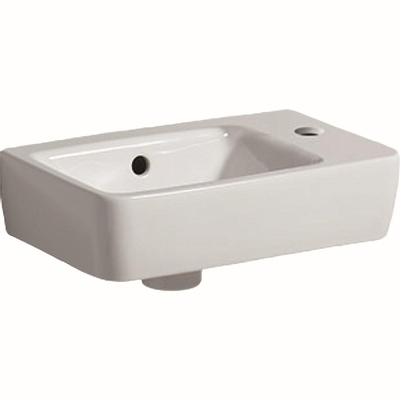 Geberit Renova Compact fontein met kraangat rechts met overloop 40x25x15cm wit