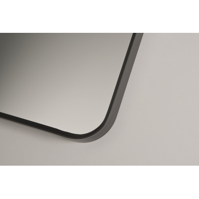 Royal plaza Intent spiegel rechthoekig ronde hoeken 80x100 mat zwart