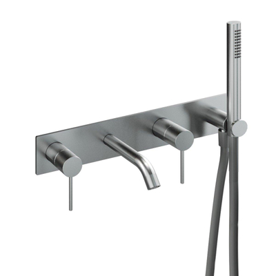 Royal plaza Visione afdekset badkraan uitloop 154mm geborsteld rvs TWEEDEKANS