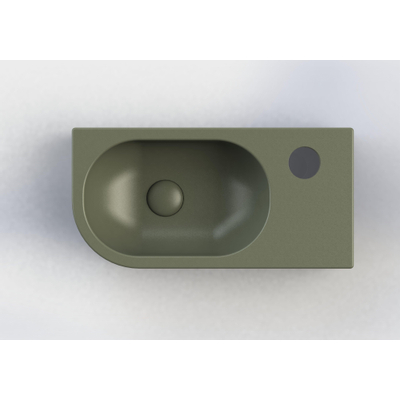 Royal plaza Person fontein 40x20cm 1 kraangat Rechts zonder overloop mat groen